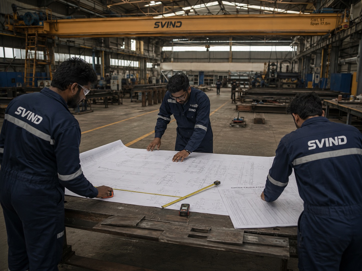Fabrication bay with EOT crane